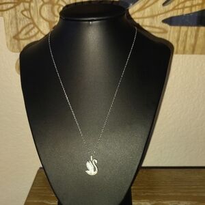 Elegant Silver Swan Pendant Necklace